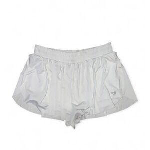 Varsity Spirit Women's Athletic Shorts White Flowy Elastic Waist Lined Size L